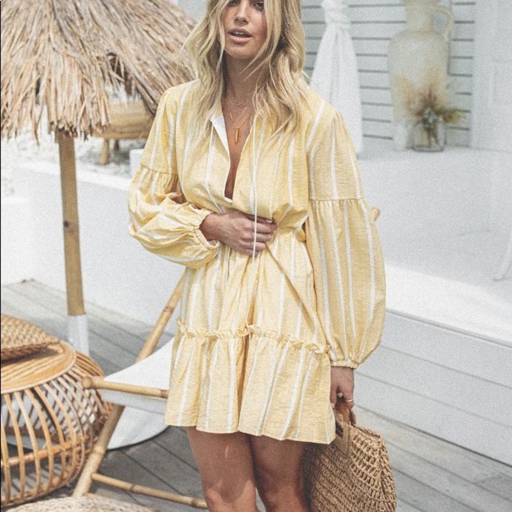 NWT Yellow/White Stripe Elyse Dress